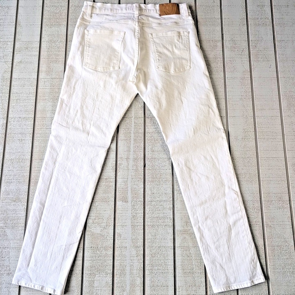 Jil Sander Uniqlo Selvedge Jeans Womens 33 White Cotton Spandex RN139864 - Picture 9 of 10